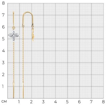 Серьги-цепочки Diamant 51-123-02818-1 вес 1.46 г золото, фианит купить,110999