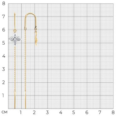 Серьги-цепочки Diamant 51-123-02818-1 вес 1.46 г золото, фианит купить,110999
