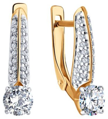 Серьги Diamant 93-120-02130-1 вес 2.72 г серебро, фианит купить,18350