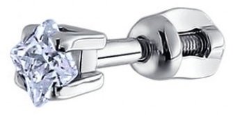 Моносерьга SOKOLOV 94170004 вес 0.57 г серебро, фианит купить,5483