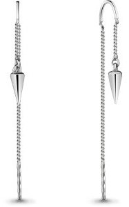 Серьги-цепочки AQUAMARINE 33721 вес 1.86 г серебро, без вставок купить,16621