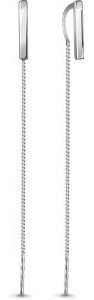 Серьги-цепочки AQUAMARINE 33748 вес 1.2 г серебро, без вставок купить,12327