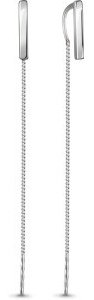 Серьги-цепочки AQUAMARINE 33748 вес 1.2 г серебро, без вставок купить,12327