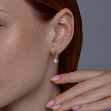 Серьги Diamant 93-120-02130-1 вес 2.72 г серебро, фианит купить,18350