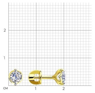 Серьги Diamant 53-122-00692-1 вес 1.35 г золото, фианит купить,110723