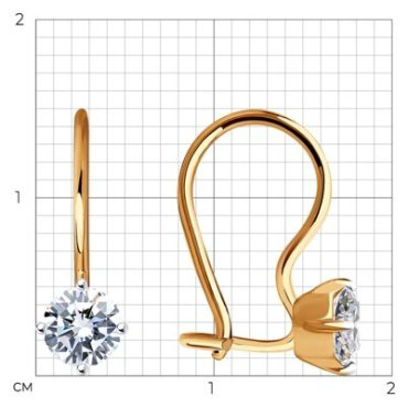 Серьги SOKOLOV 026946 вес 0.95 г золото, фианит купить,81445