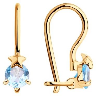 Серьги Diamant 51-320-00965-2 вес 1.12 г золото, топаз купить,96716