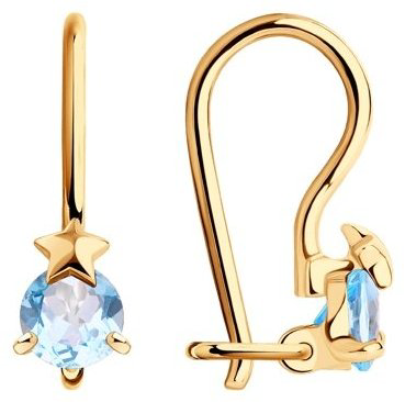 Серьги Diamant 51-320-00965-2 вес 1.12 г золото, топаз купить,96716