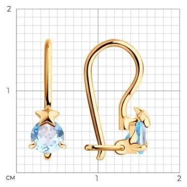 Серьги Diamant 51-320-00965-2 вес 1.12 г золото, топаз купить,96716