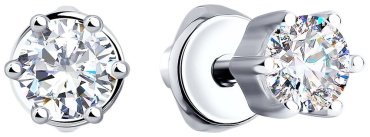 Пусеты SOKOLOV 94021720 вес 1.45 г серебро, фианит купить,11999