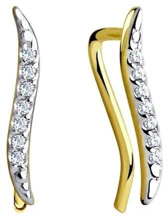 Клаймберы Diamant 53-120-00814-1 вес 0.74 г золото, фианит купить,88848