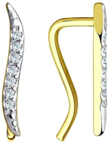 Клаймберы Diamant 53-120-00814-1 вес 0.74 г золото, фианит купить,88848