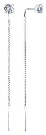 Серьги-цепочки SOKOLOV 94026414 вес 1.37 г серебро, фианит купить,10750