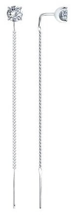 Серьги-цепочки SOKOLOV 94026414 вес 1.37 г серебро, фианит купить,10750