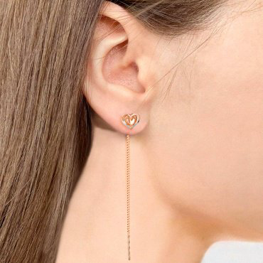 Серьги-цепочки AQUAMARINE 30810_a вес 1.16 г серебро, без вставок купить,11774