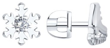 Серьги Diamant 94-122-02284-1_s вес 1.57 г серебро, фианит купить,7531