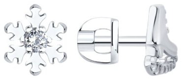 Серьги Diamant 94-122-02284-1_s вес 1.57 г серебро, фианит купить,7531