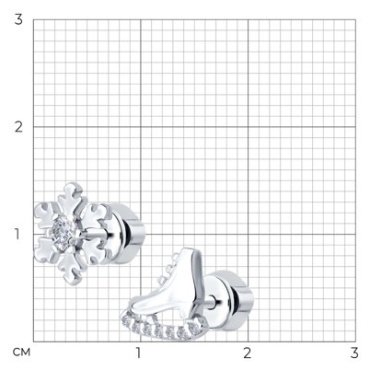 Серьги Diamant 94-122-02284-1_s вес 1.57 г серебро, фианит купить,7531