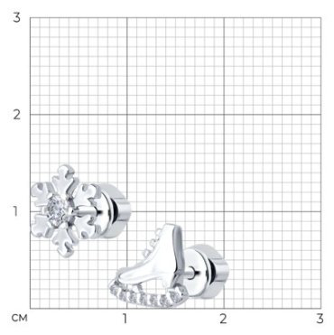 Серьги Diamant 94-122-02284-1_s вес 1.57 г серебро, фианит купить,7531
