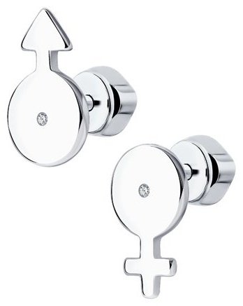 Пусеты SOKOLOV 94024425 вес 1.99 г серебро, фианит купить,7752
