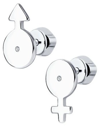 Пусеты SOKOLOV 94024425 вес 1.99 г серебро, фианит купить,7752