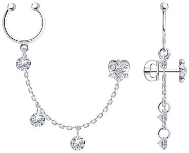 Серьги SOKOLOV 94024992 вес 3.15 г серебро, фианит купить,56559