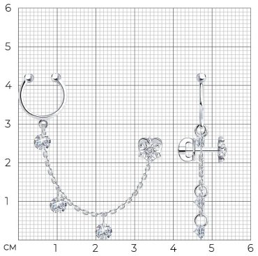 Серьги SOKOLOV 94024992 вес 3.15 г серебро, фианит купить,56559