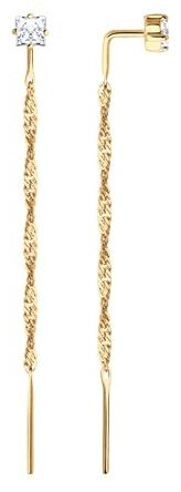 Серьги-цепочки SOKOLOV 026509 вес 1.19 г золото, фианит купить,NaN