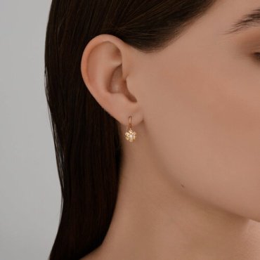 Серьги Diamant 51-120-02863-1_s вес 1.1 г золото, фианит купить,NaN