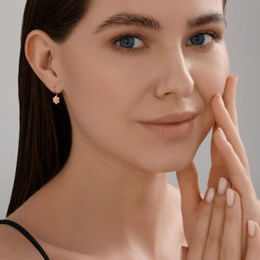 Серьги Diamant 51-120-02863-1_s вес 1.1 г золото, фианит купить,NaN
