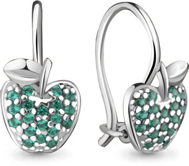 Серьги AQUAMARINE 42569Г.5_skazka вес 1.26 г серебро, наноизумруд купить,9004