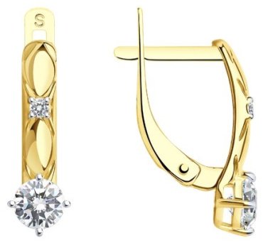 Серьги SOKOLOV 027584-2 вес 1 г золото, фианит - ForteMarket Серьги SOKOLOV 027584-2 вес 1 г золото, фианит купить,161697