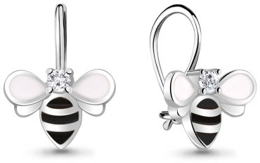Серьги AQUAMARINE 48865А вес 1.22 г серебро, фианит, эмаль купить,13712
