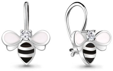 Серьги AQUAMARINE 48865А вес 1.22 г серебро, фианит, эмаль купить,13712