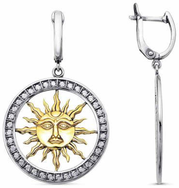 Серьги Красная пресня 3387150-1 вес 12.1 г серебро, фианит купить,53984
