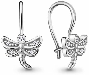 Серьги AQUAMARINE 45043А вес 1.4 г серебро, фианит купить,9868