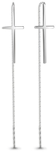 Серьги AQUAMARINE 33146.5 вес 1.2 г серебро, без вставок купить,11774