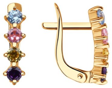 Серьги Diamant 51-120-02803-_s вес 1.52 г золото, фианит купить,109899