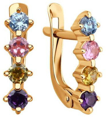 Серьги Diamant 51-120-02803-_s вес 1.52 г золото, фианит купить,109899