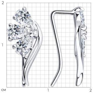 Серьги SOKOLOV 94024816 вес 1.8 г серебро, фианит купить,10389