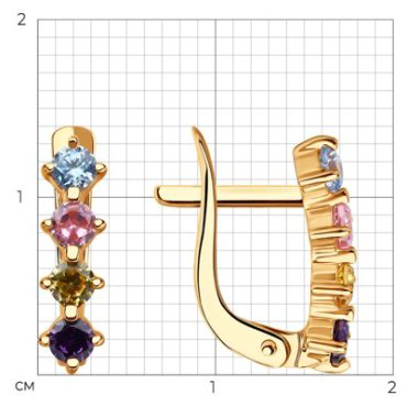Серьги Diamant 51-120-02803-_s вес 1.52 г золото, фианит купить,109899