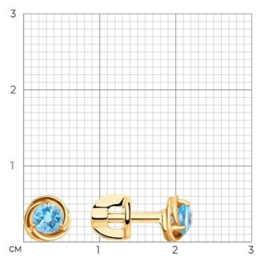 Серьги SOKOLOV 724585 вес 1.5 г золото, топаз купить,NaN
