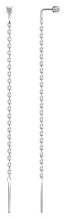 Серьги-цепочки SOKOLOV 94025847 вес 0.86 г серебро, фианит купить,7577