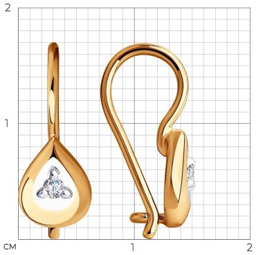 Серьги SOKOLOV 028531 вес 1.35 г золото, фианит купить,NaN