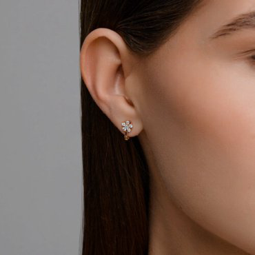 Серьги Diamant 51-120-02802-1_s вес 1.35 г золото, фианит купить,NaN