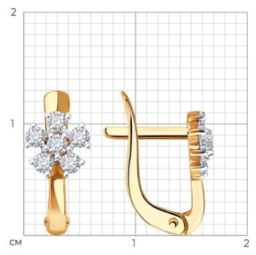 Серьги Diamant 51-120-02802-1_s вес 1.35 г золото, фианит купить,NaN