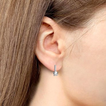 Серьги AQUAMARINE 400411А_a вес 1.66 г серебро, фианит купить,22367
