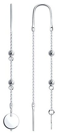 Серьги Diamant 94-123-01546-1 вес 1.58 г серебро, без вставок купить,9885