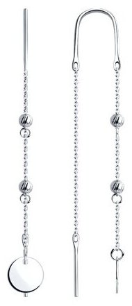 Серьги Diamant 94-123-01546-1 вес 1.58 г серебро, без вставок купить,9885