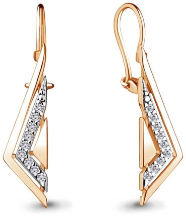 Серьги AQUAMARINE 48759А вес 1.76 г серебро, фианит купить,24419